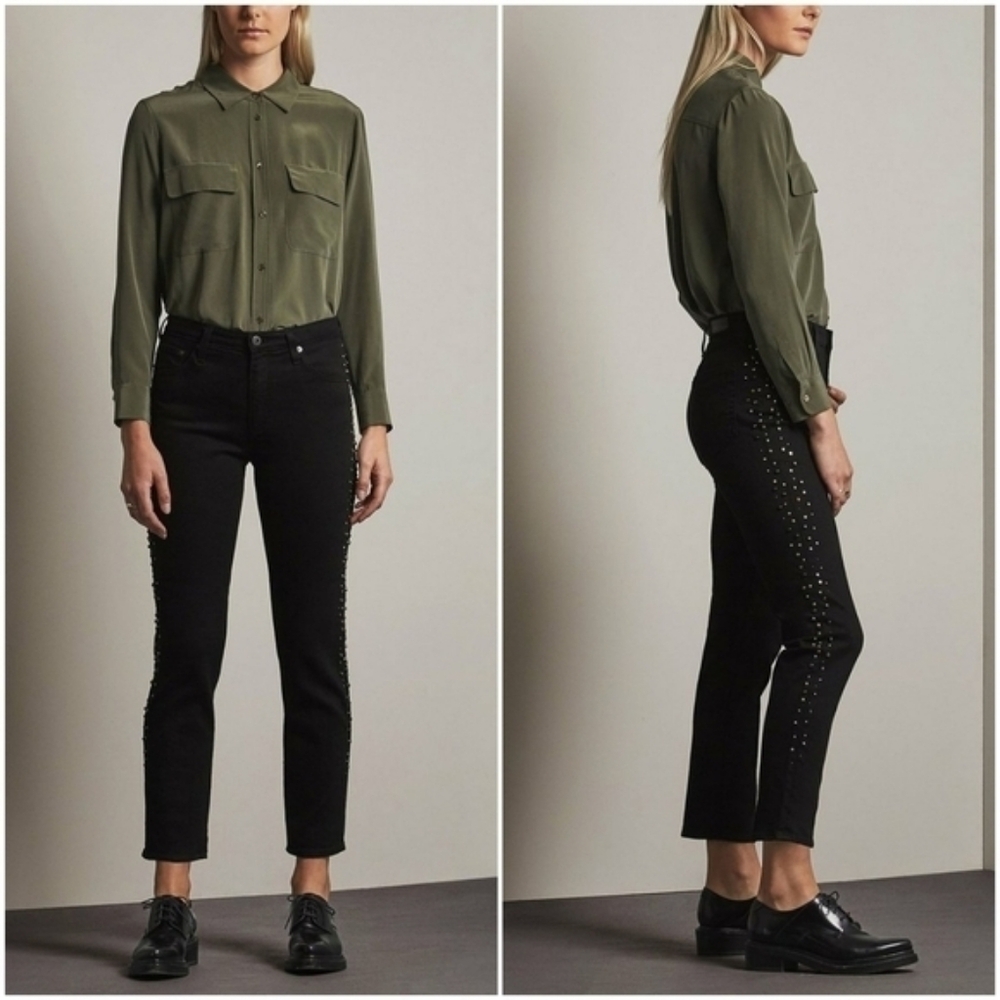 AG Isabelle High Rise Straight Crop Jean In Meteor Shower 27R